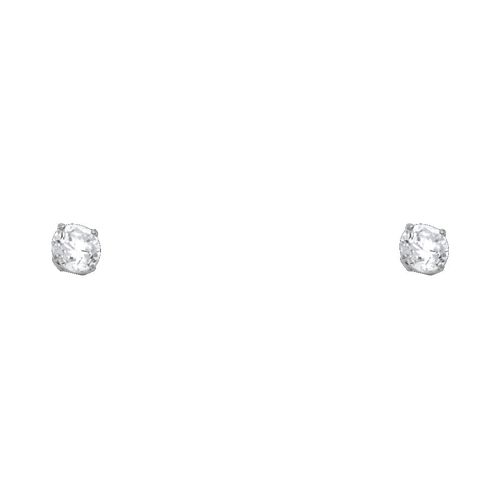 14K Yellow Gold Stud Earring & Solitaire Jewelry 3mm - ST108