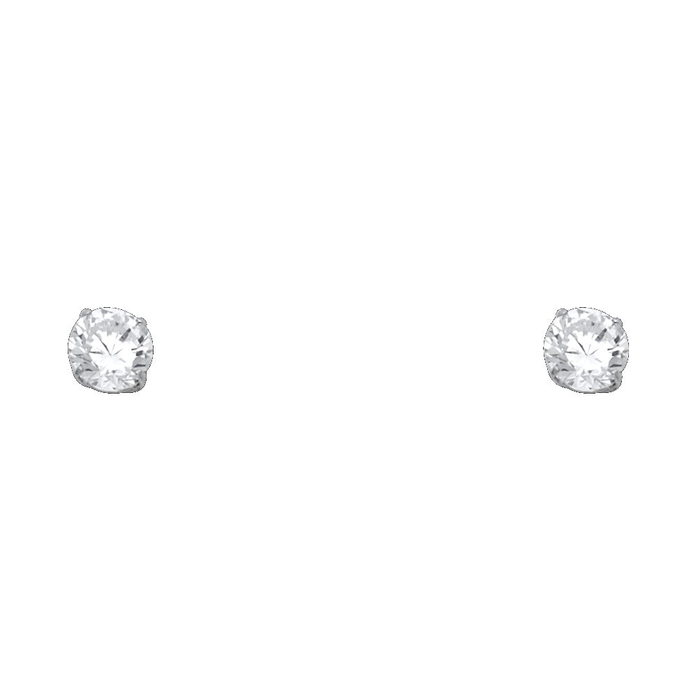 14K Yellow Gold Stud Earring & Solitaire Jewelry 3mm - ST109