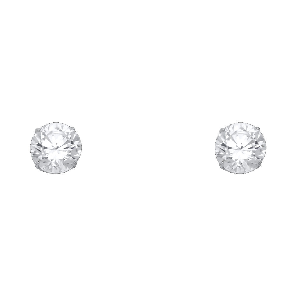 14K Yellow Gold Stud Earring & Solitaire Jewelry 3mm - ST111