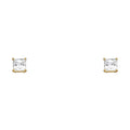 14K Yellow Gold Stud Earring & Solitaire Jewelry 3mm - ST114