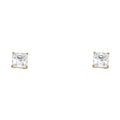 14K Yellow Gold Stud Earring & Solitaire Jewelry 3mm - ST115