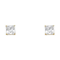 14K Yellow Gold Stud Earring & Solitaire Jewelry 3mm - ST116