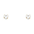 14K Yellow Gold Stud Earring & Solitaire Jewelry 4mm - ST136