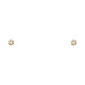 14K Yellow Gold Stud Earring & Solitaire Jewelry 4mm - ST137