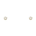14K Yellow Gold Stud Earring & Solitaire Jewelry 4mm - ST138