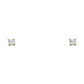 14K Yellow Gold Stud Earring & Solitaire Jewelry 3mm - ST144