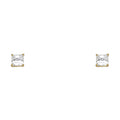 14K Yellow Gold Stud Earring & Solitaire Jewelry 3mm - ST145