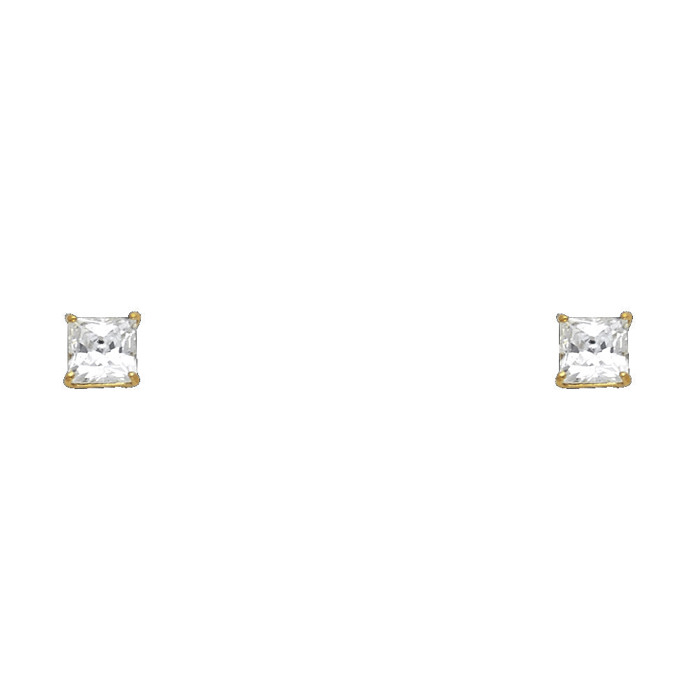 14K Yellow Gold Stud Earring & Solitaire Jewelry 3mm - ST145