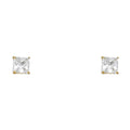 14K Yellow Gold Stud Earring & Solitaire Jewelry 3mm - ST146