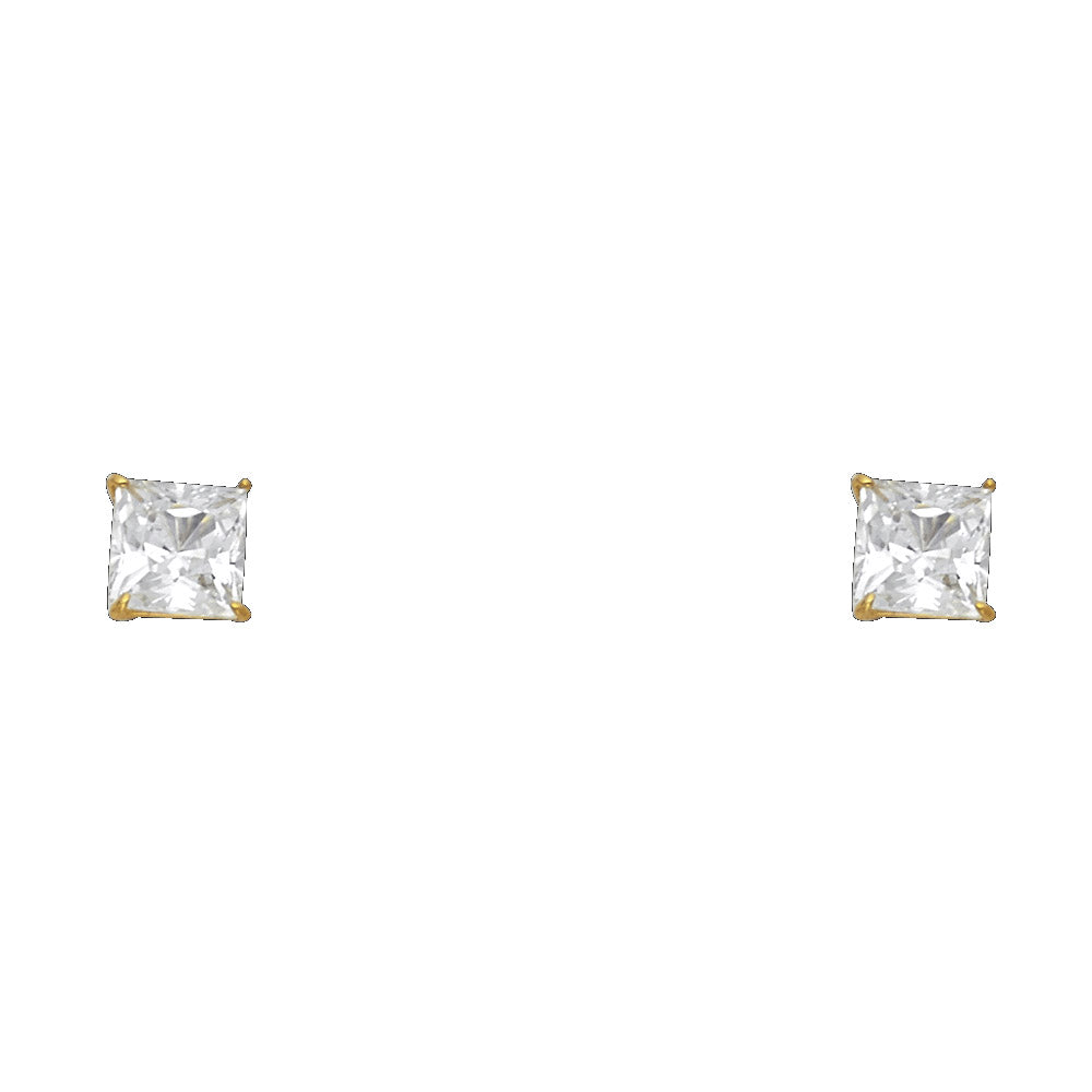 14K Yellow Gold Stud Earring & Solitaire Jewelry 3mm - ST146