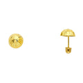 14K Yellow Gold Stud Earring & Solitaire Jewelry 6mm - ST147