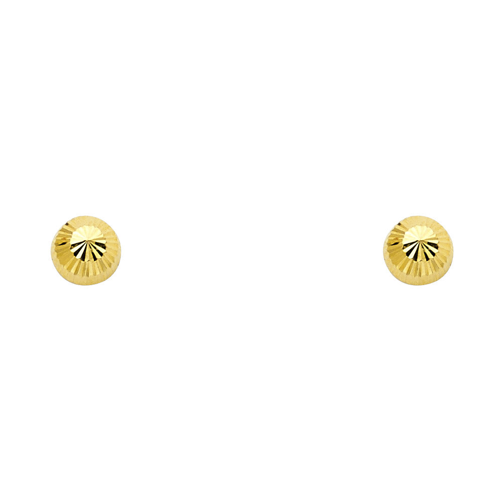 14K Yellow Gold Stud Earring & Solitaire Jewelry 6mm - ST149
