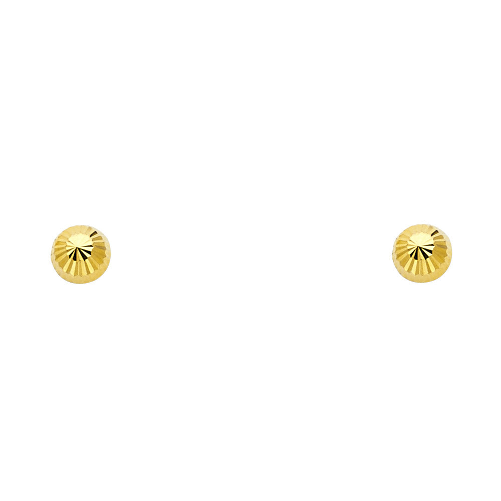 14K Yellow Gold Stud Earring & Solitaire Jewelry 6mm - ST150