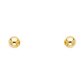 14K Yellow Gold Stud Earring & Solitaire Jewelry 6mm - ST153