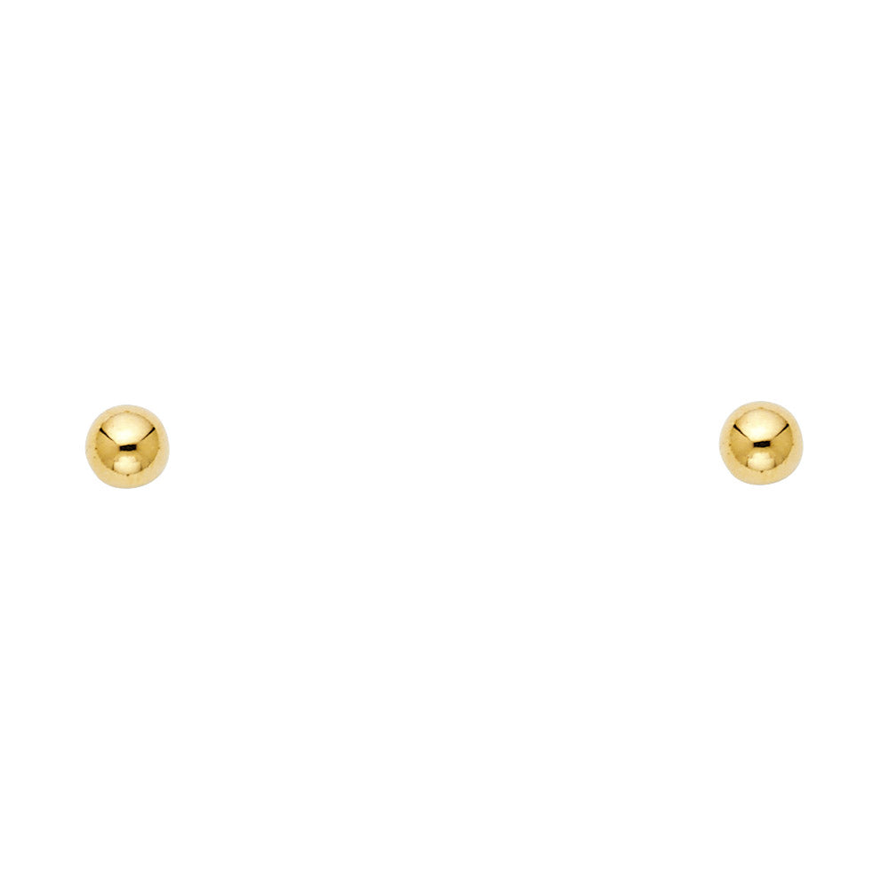 14K Yellow Gold Stud Earring & Solitaire Jewelry 6mm - ST155