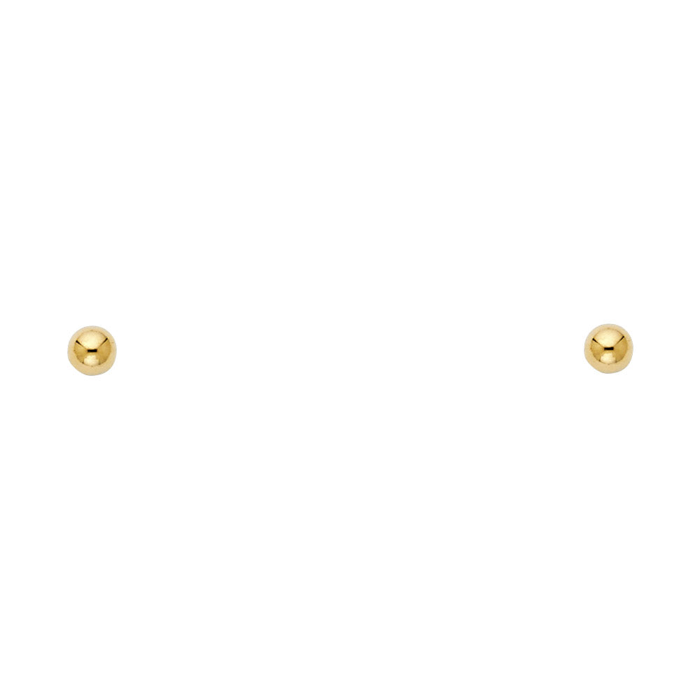 14K Yellow Gold Stud Earring & Solitaire Jewelry 6mm - ST156