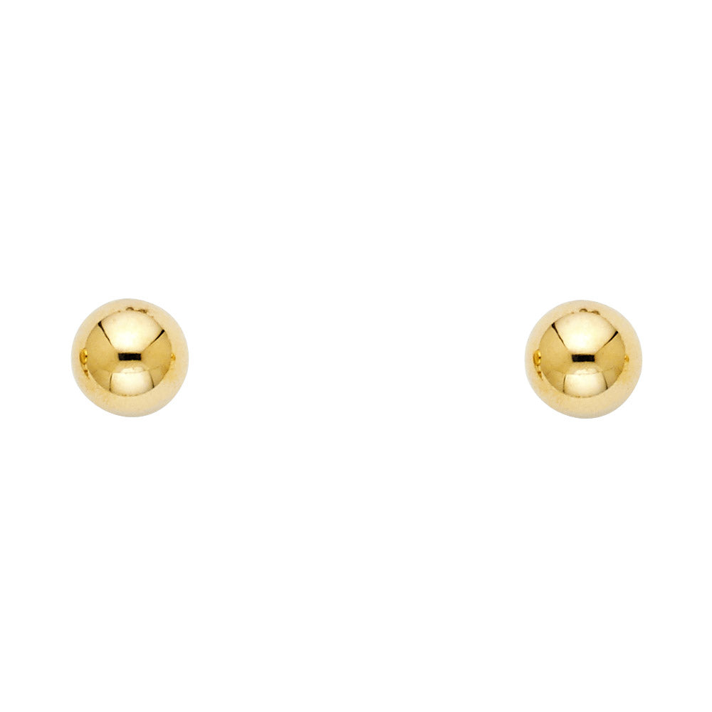 14K Yellow Gold Stud Earring & Solitaire Jewelry 8mm - ST160