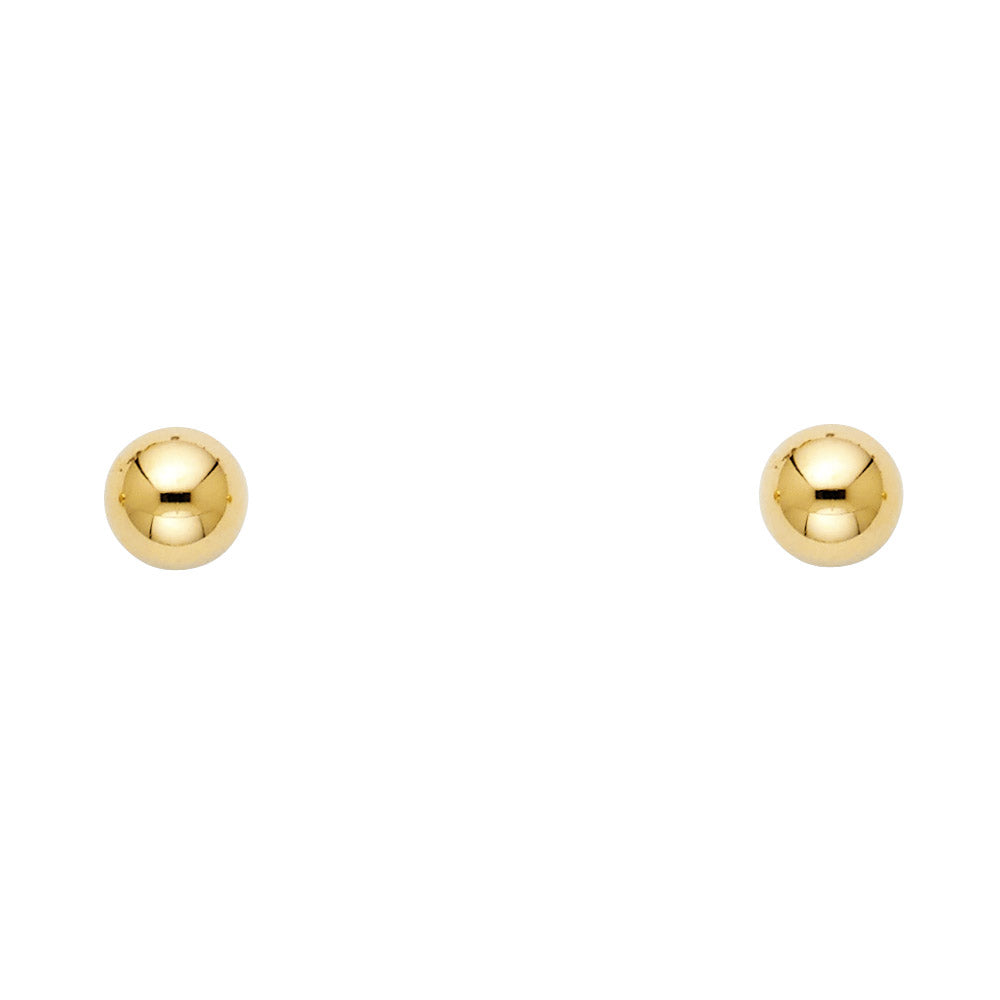 14K Yellow Gold Stud Earring & Solitaire Jewelry 8mm - ST161