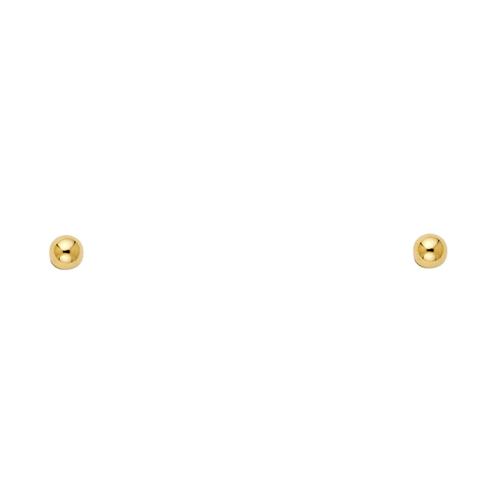 14K Yellow Gold Stud Earring & Solitaire Jewelry 8mm - ST164