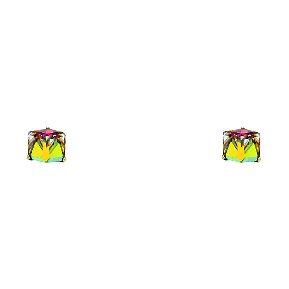 14K Yellow Gold Stud Earring & Solitaire Jewelry - ST174