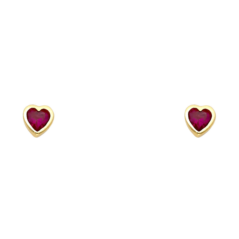 14K Yellow Gold Stud Earring & Solitaire Jewelry 5mm - ST193
