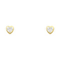 14K Yellow Gold Stud Earring & Solitaire Jewelry 5mm - ST194