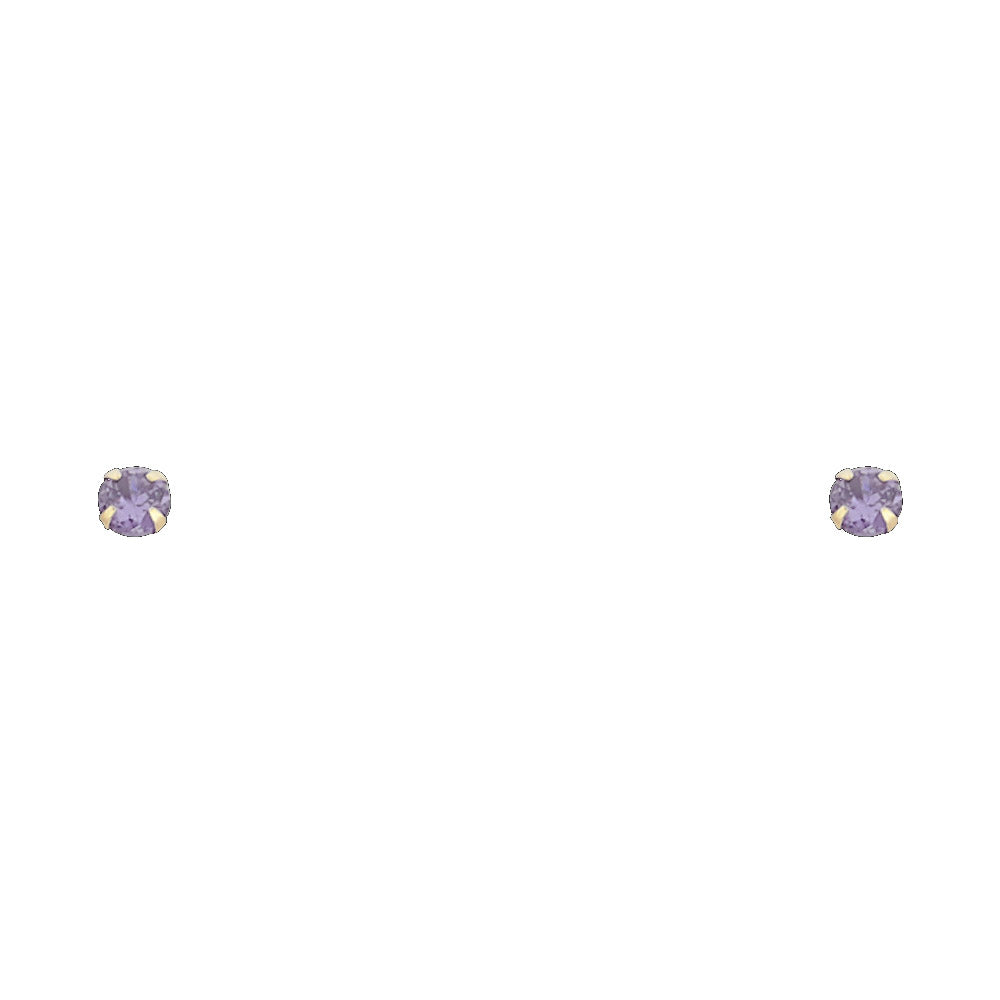14K Yellow Gold Stud Earring & Solitaire Jewelry 2mm - ST195 - Image 2