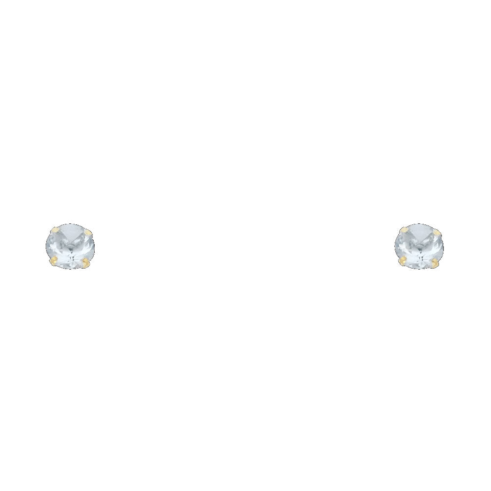 14K Yellow Gold Stud Earring & Solitaire Jewelry 2mm - ST196 - Image 3