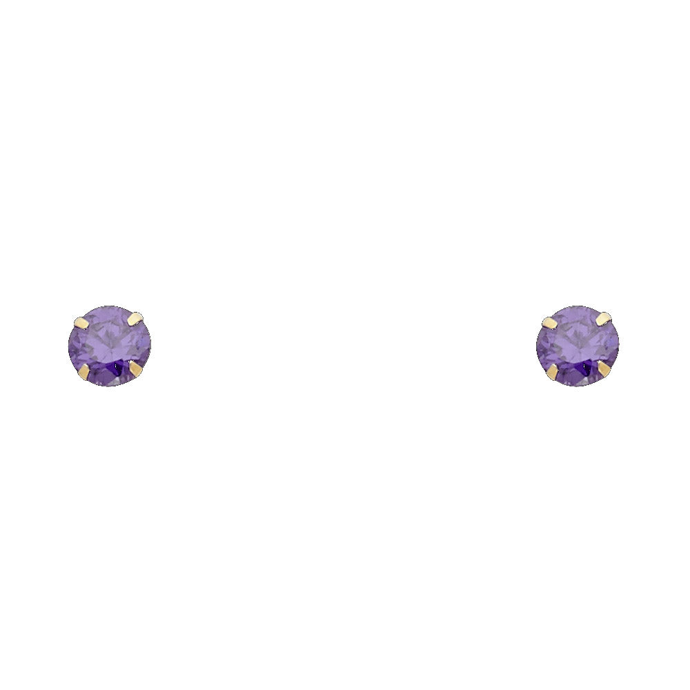 14K Yellow Gold Stud Earring & Solitaire Jewelry 2mm - ST197 - Image 2
