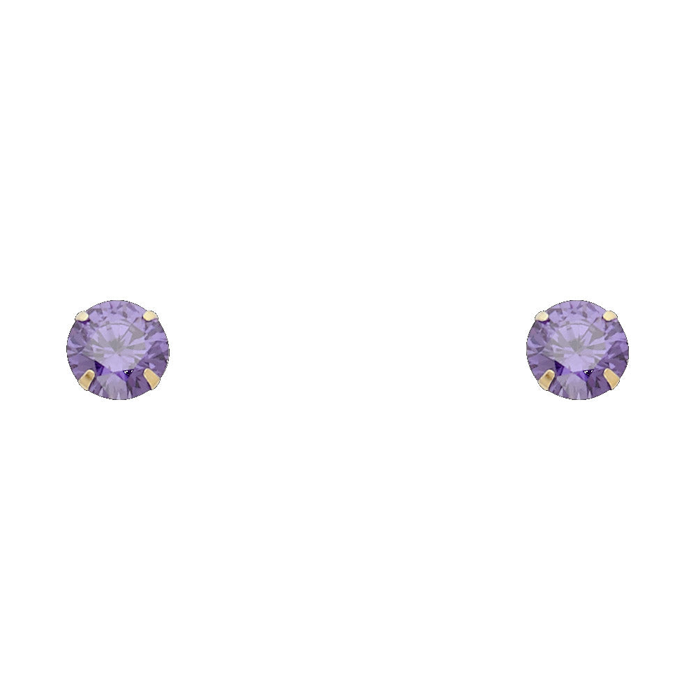 14K Yellow Gold Stud Earring & Solitaire Jewelry 2mm - ST198 - Image 2