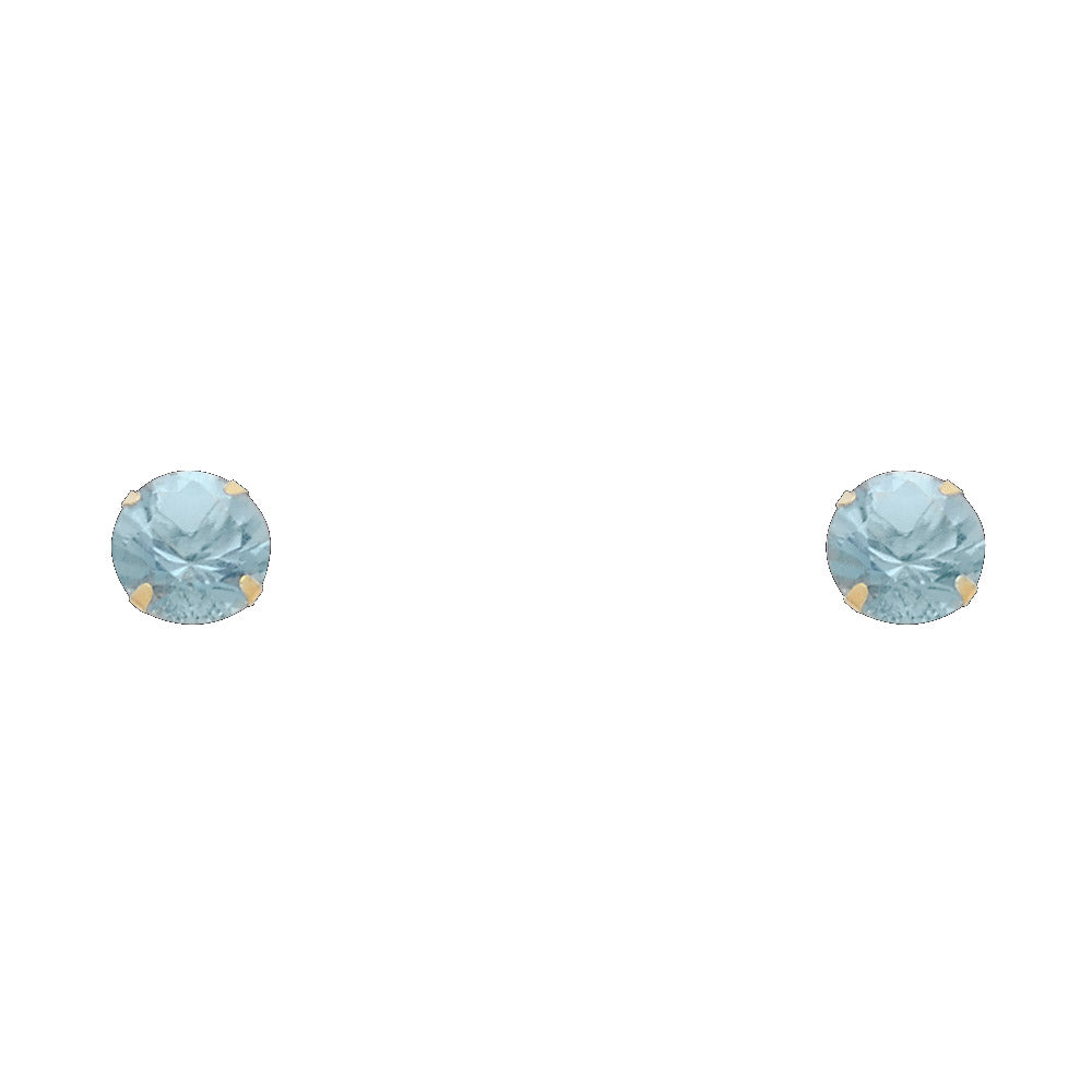 14K Yellow Gold Stud Earring & Solitaire Jewelry 2mm - ST198 - Image 3