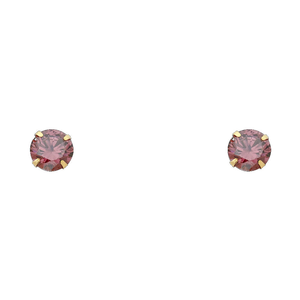 14K Yellow Gold Stud Earring & Solitaire Jewelry 2mm - ST198 - Image 6