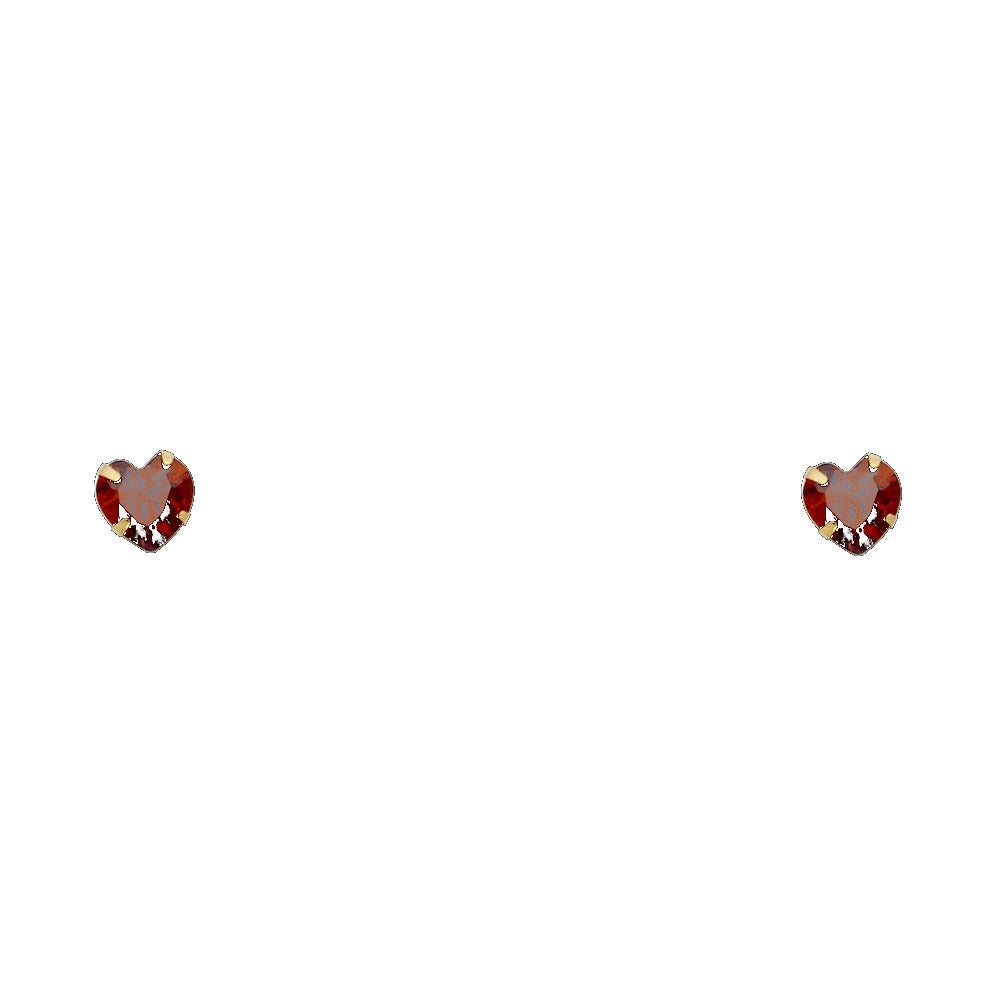 14K Yellow Gold Stud Earring & Solitaire Jewelry 4mm - ST199