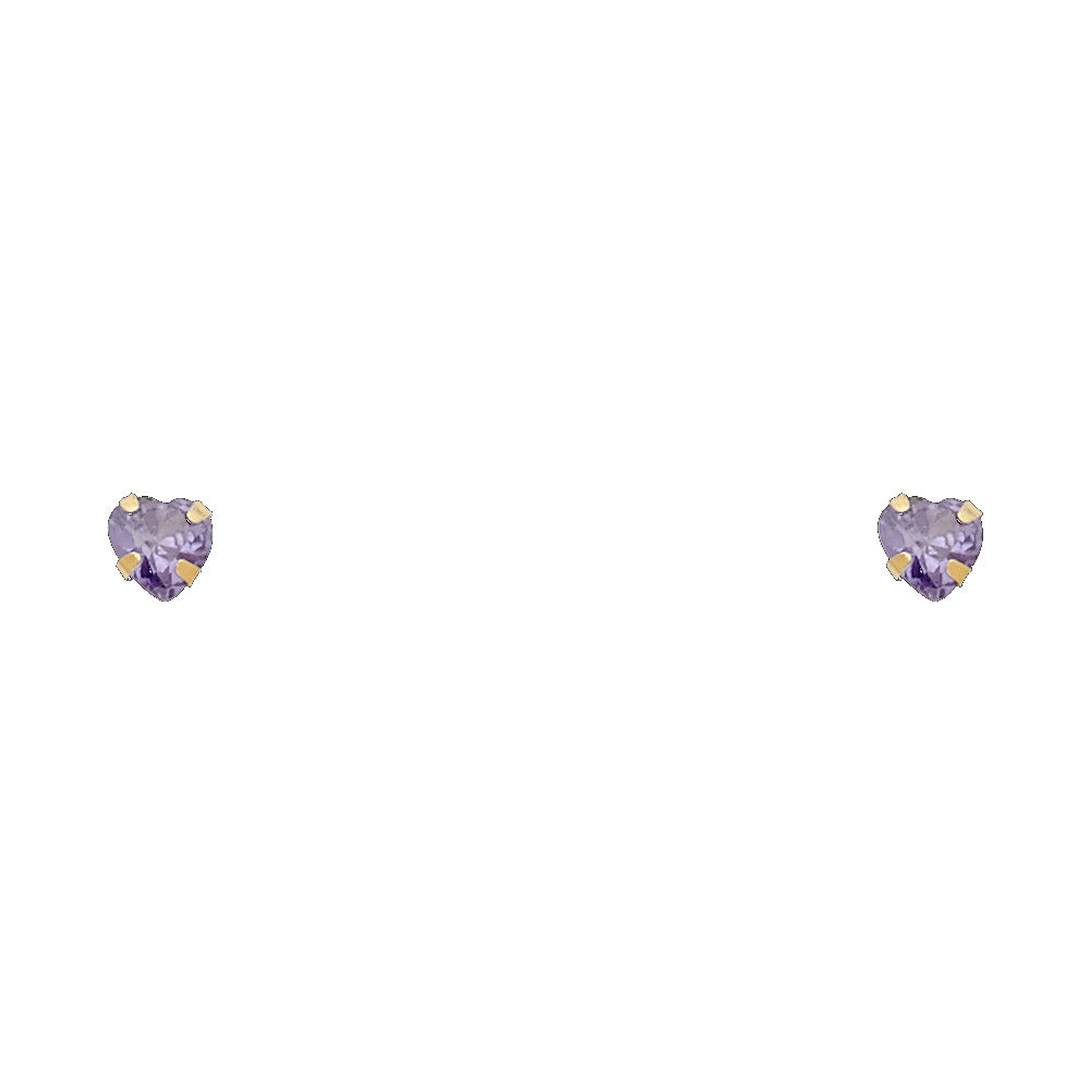 14K Yellow Gold Stud Earring & Solitaire Jewelry 4mm - ST199 - Image 2