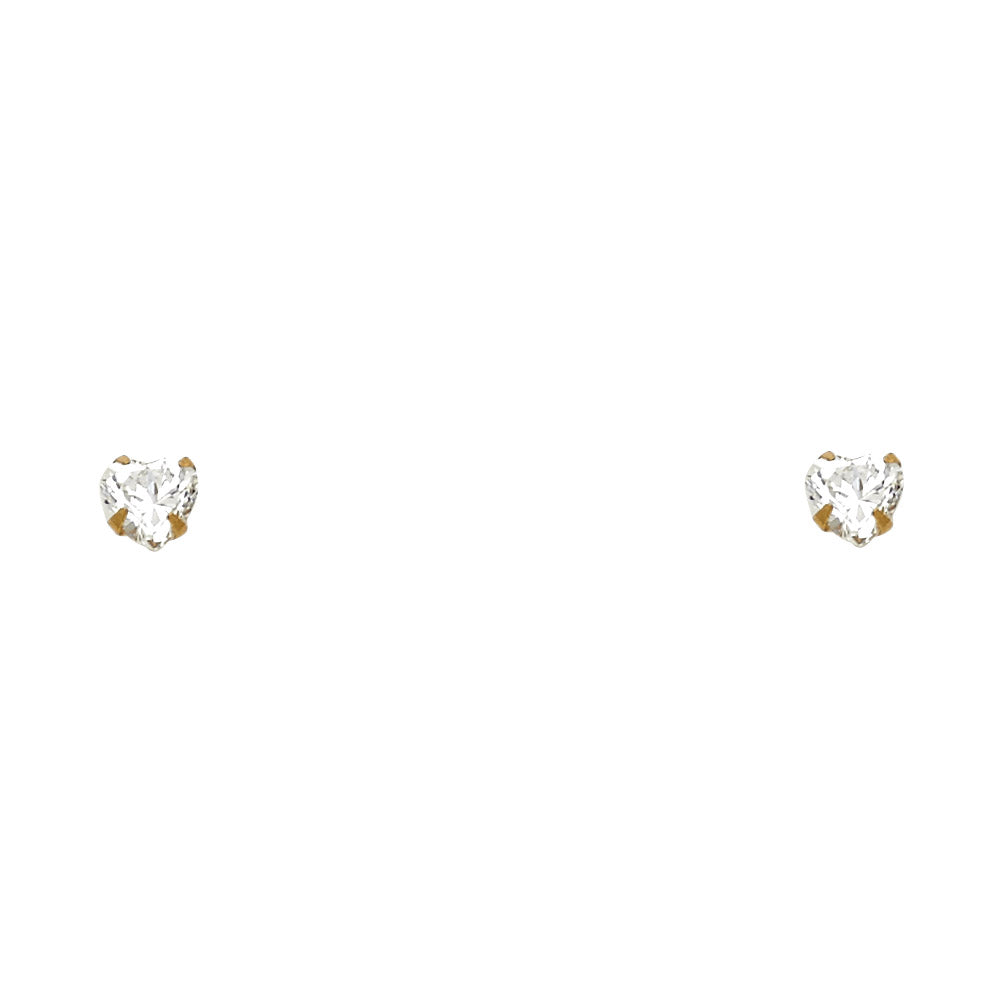 14K Yellow Gold Stud Earring & Solitaire Jewelry 4mm - ST199 - Image 4