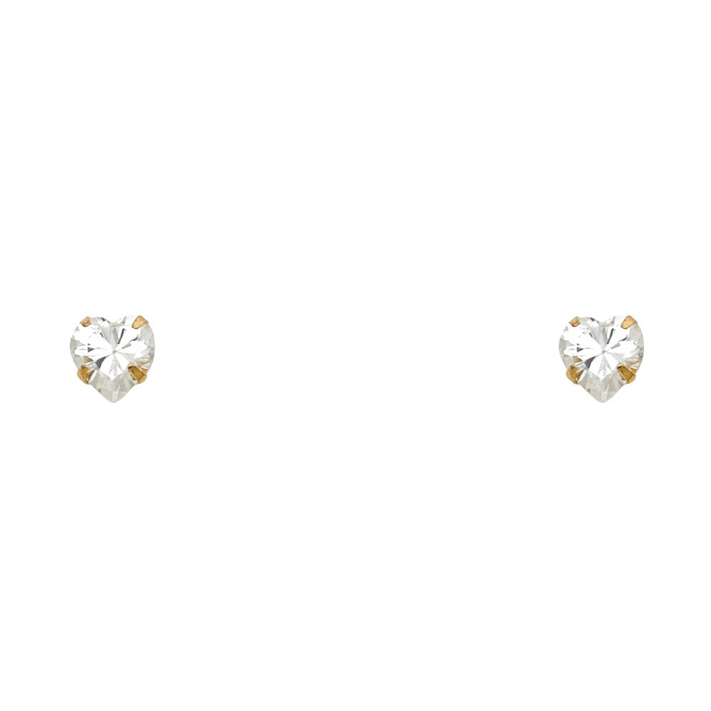 14K Yellow Gold Stud Earring & Solitaire Jewelry 4mm - ST200 - Image 4