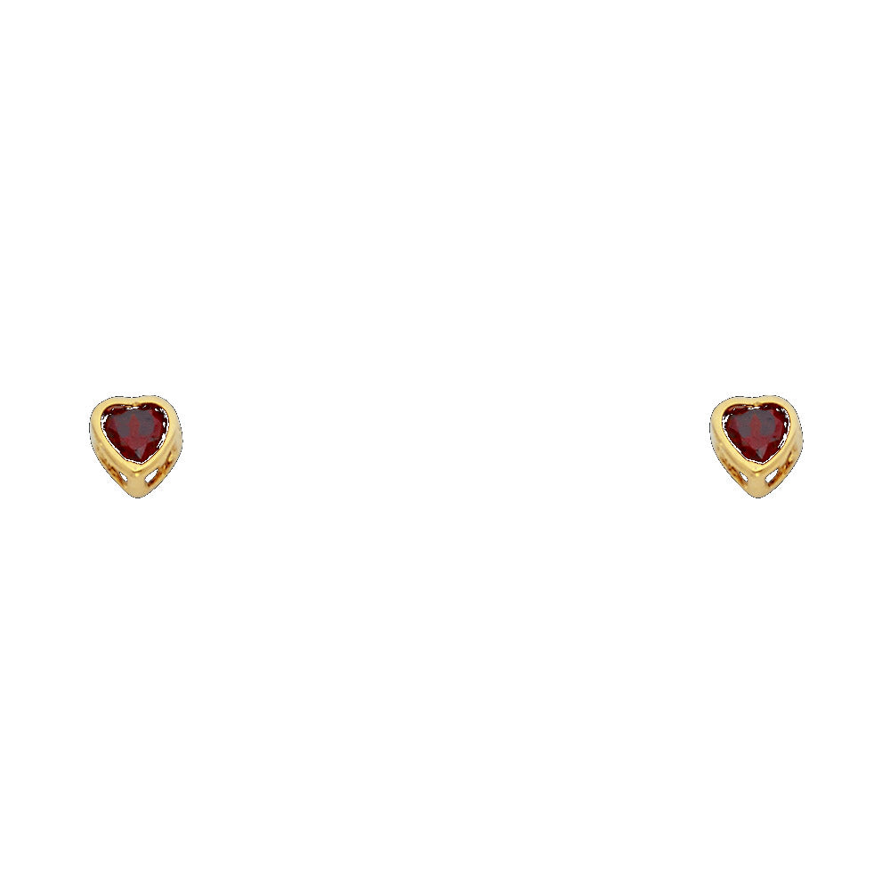 14K Yellow Gold Stud Earring & Solitaire Jewelry 3mm - ST201