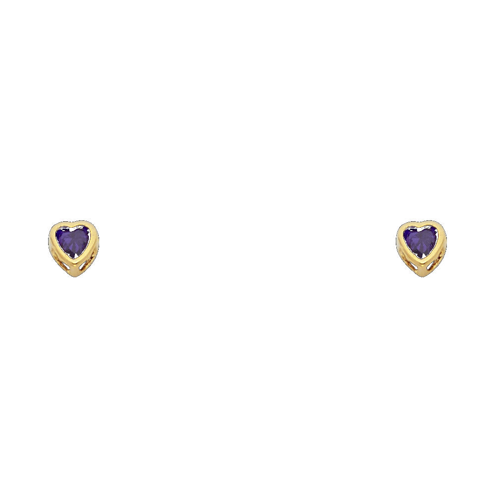 14K Yellow Gold Stud Earring & Solitaire Jewelry 3mm - ST201 - Image 2