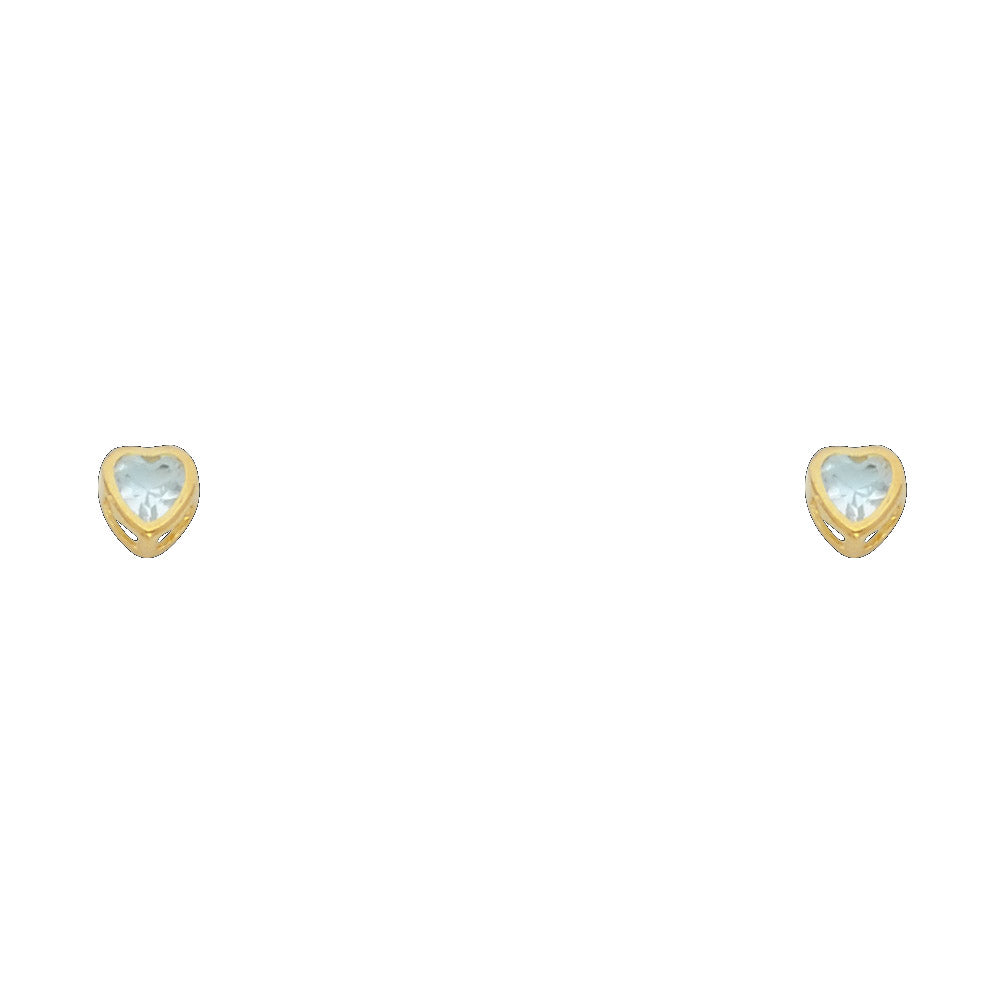 14K Yellow Gold Stud Earring & Solitaire Jewelry 3mm - ST201 - Image 3