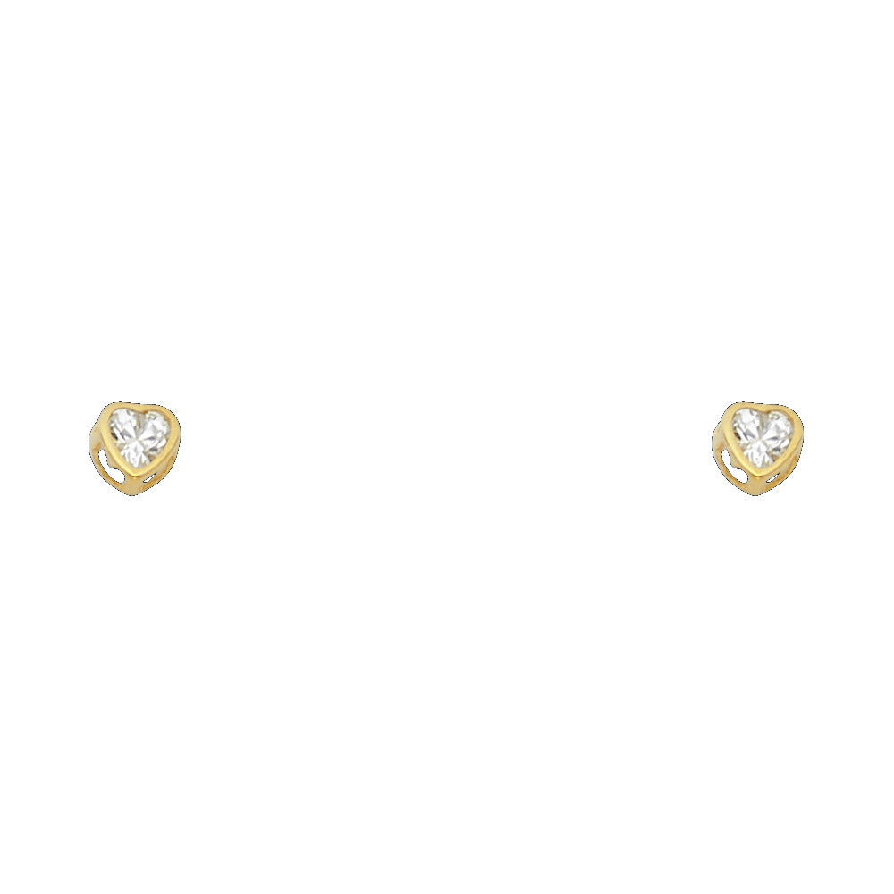 14K Yellow Gold Stud Earring & Solitaire Jewelry 3mm - ST201 - Image 4