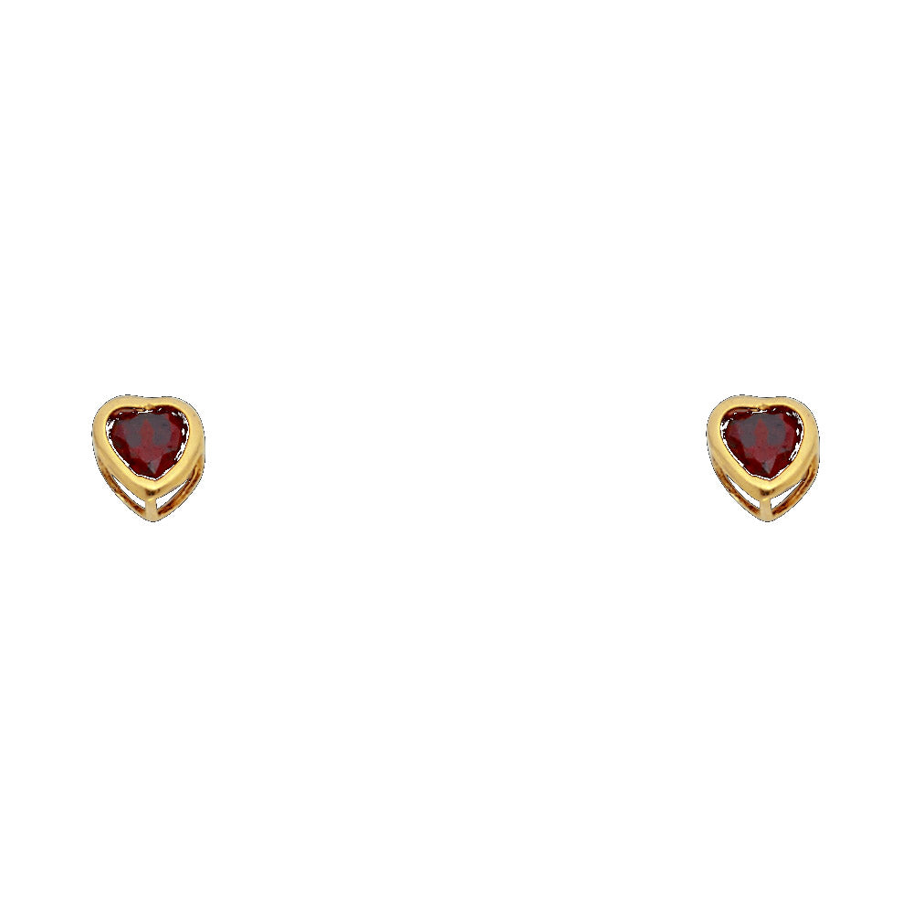 14K Yellow Gold Stud Earring & Solitaire Jewelry 4mm - ST202