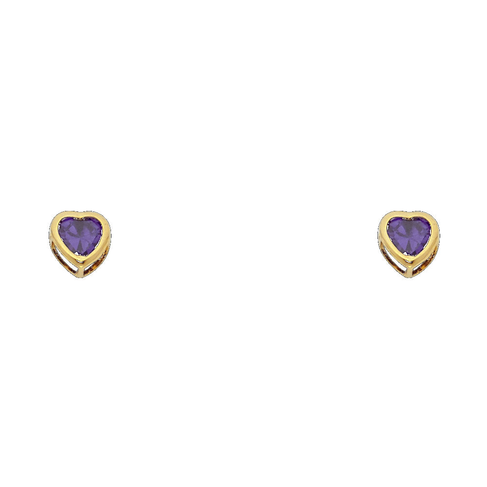14K Yellow Gold Stud Earring & Solitaire Jewelry 4mm - ST202 - Image 2