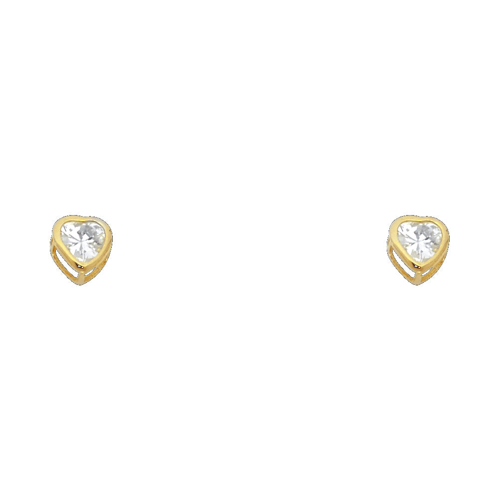 14K Yellow Gold Stud Earring & Solitaire Jewelry 4mm - ST202 - Image 4