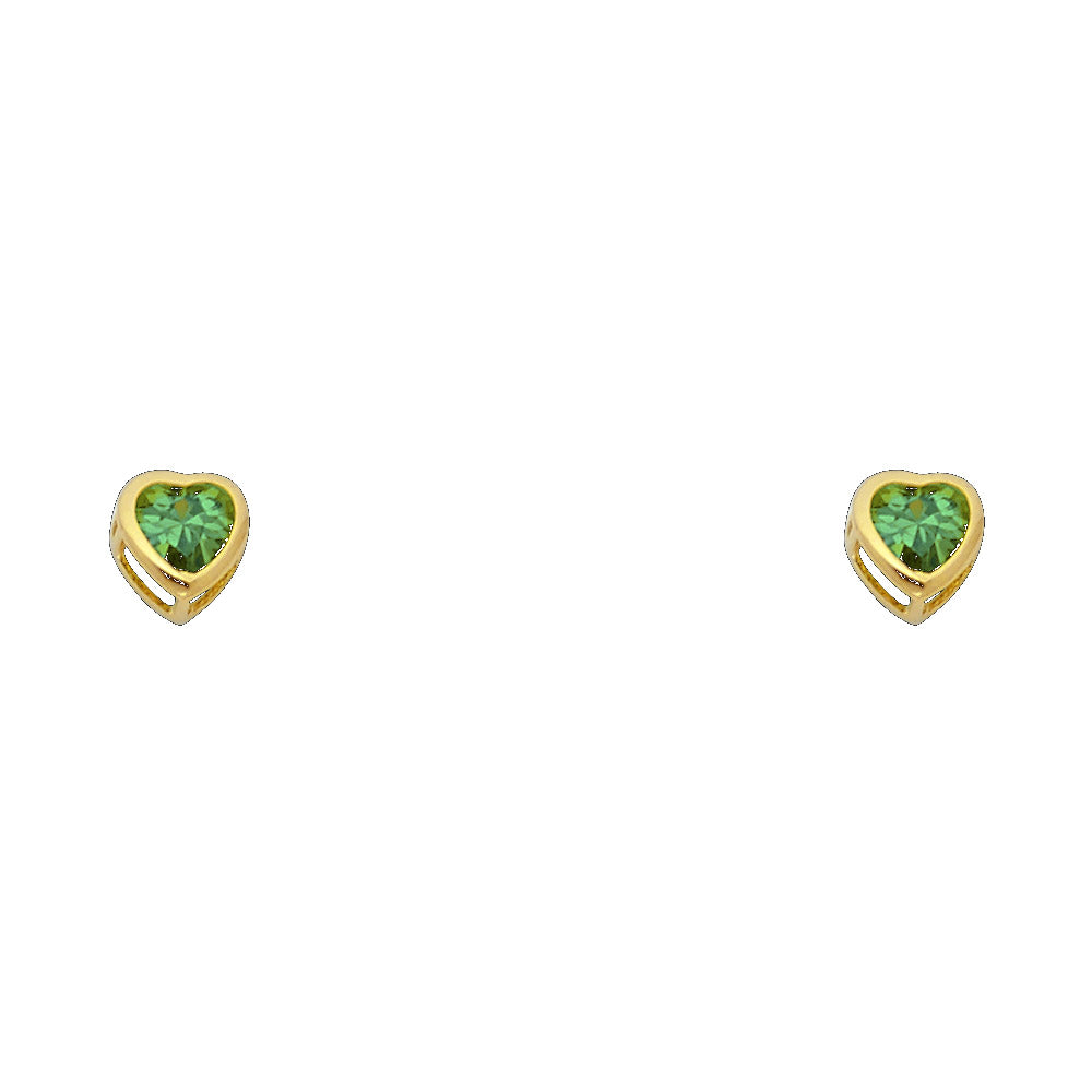 14K Yellow Gold Stud Earring & Solitaire Jewelry 4mm - ST202 - Image 5
