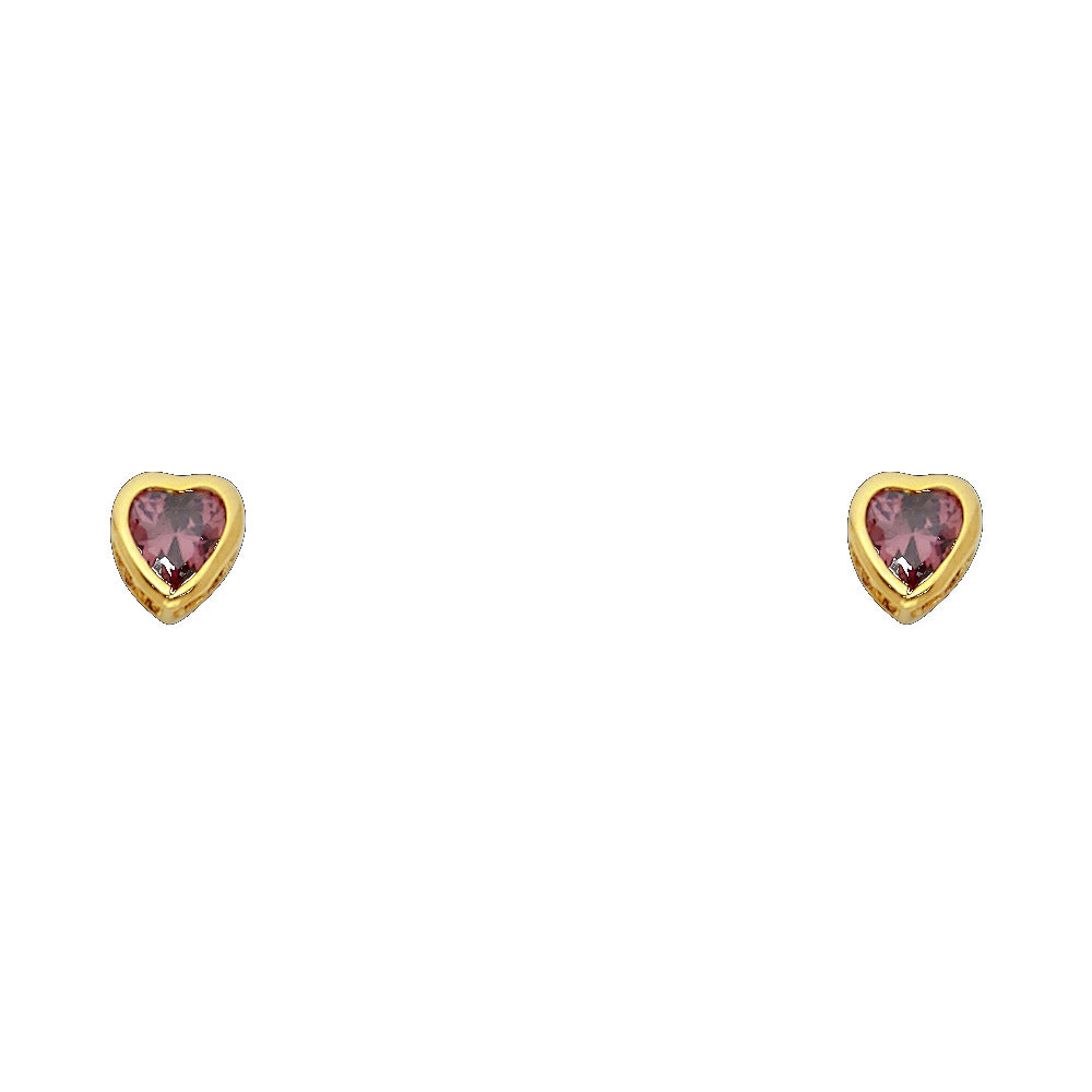 14K Yellow Gold Stud Earring & Solitaire Jewelry 4mm - ST202 - Image 6