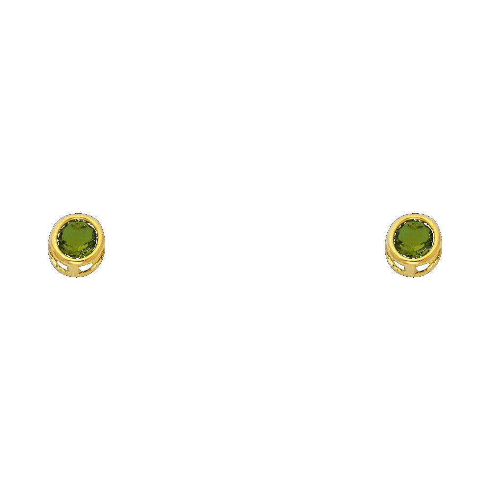 14K Yellow Gold Stud Earring & Solitaire Jewelry 4mm - ST203 - Image 5