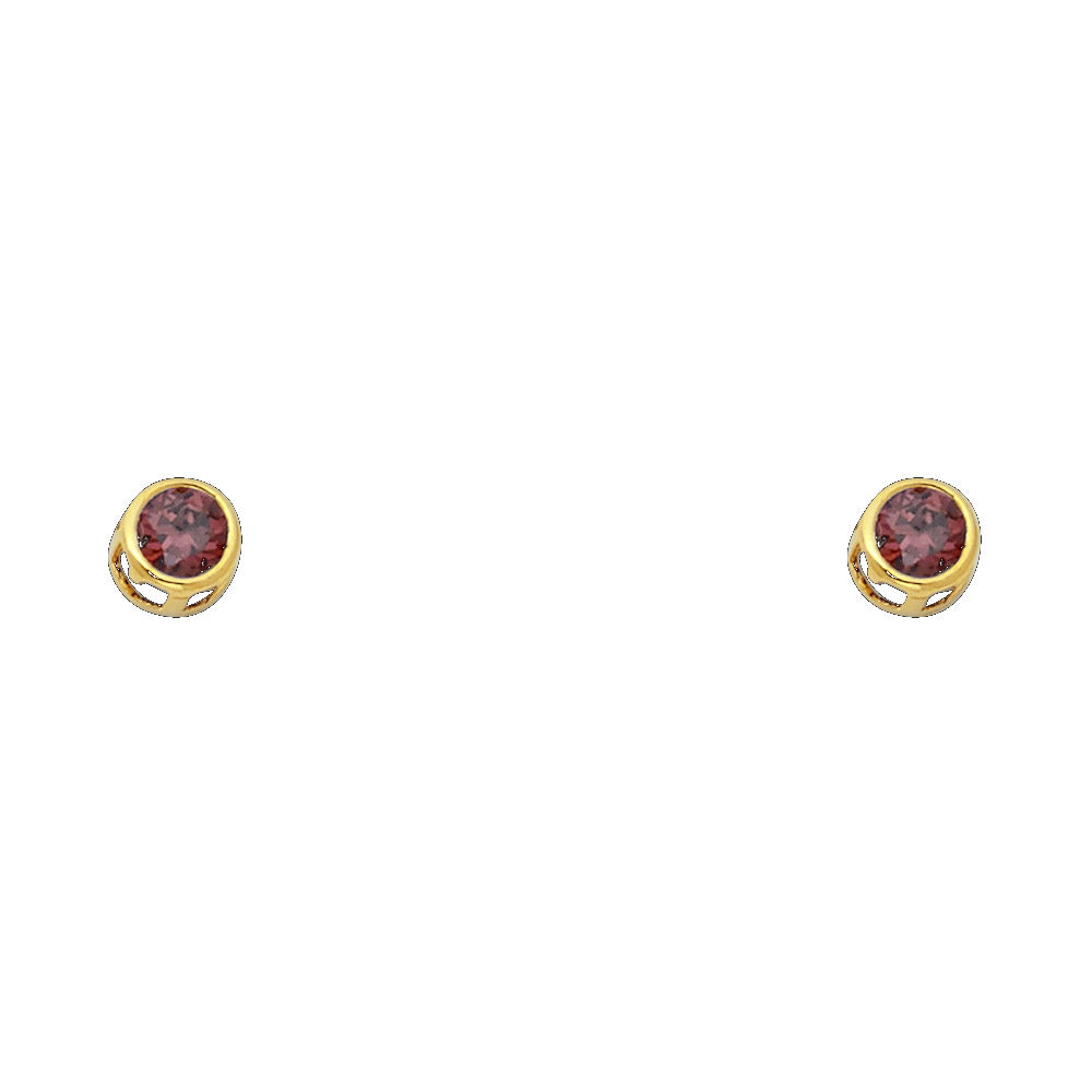 14K Yellow Gold Stud Earring & Solitaire Jewelry 4mm - ST203 - Image 6