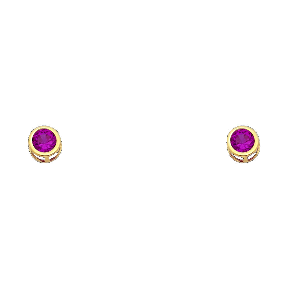 14K Yellow Gold Stud Earring & Solitaire Jewelry 4mm - ST203 - Image 7