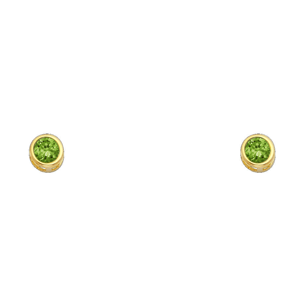 14K Yellow Gold Stud Earring & Solitaire Jewelry 4mm - ST203 - Image 8