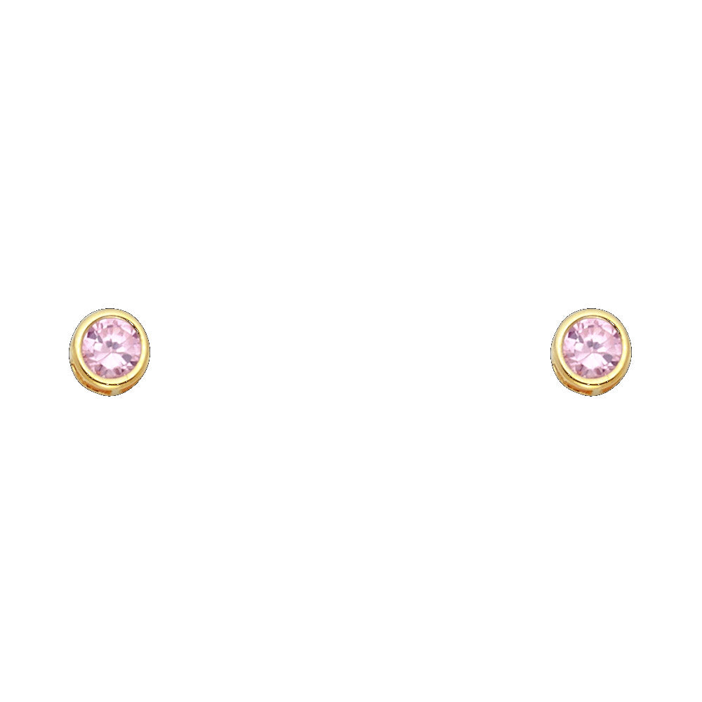 14K Yellow Gold Stud Earring & Solitaire Jewelry 4mm - ST203 - Image 10